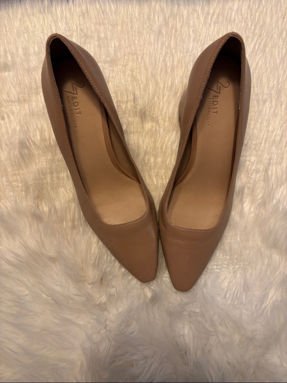 27 EDIT Naturalizer Licia Leather Snip Toe Block Heel Dress Pumps Sz 7M - Picture 3 of 8